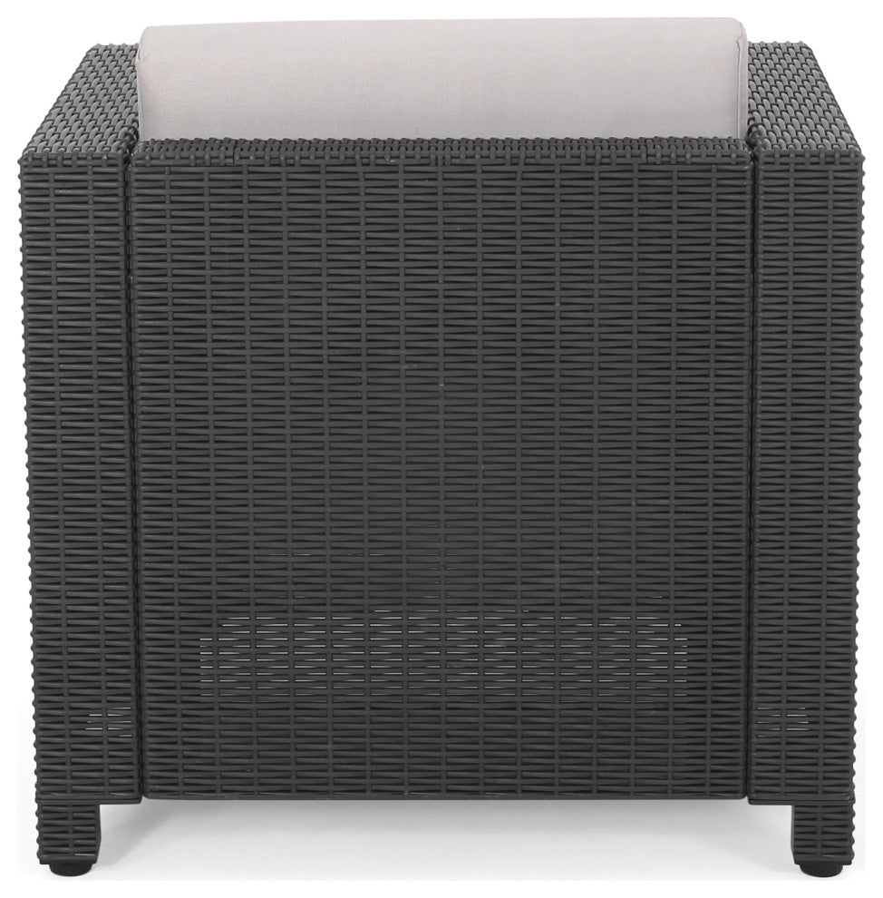 Ethan Outdoor Faux Wicker Club Chairs with Cushions