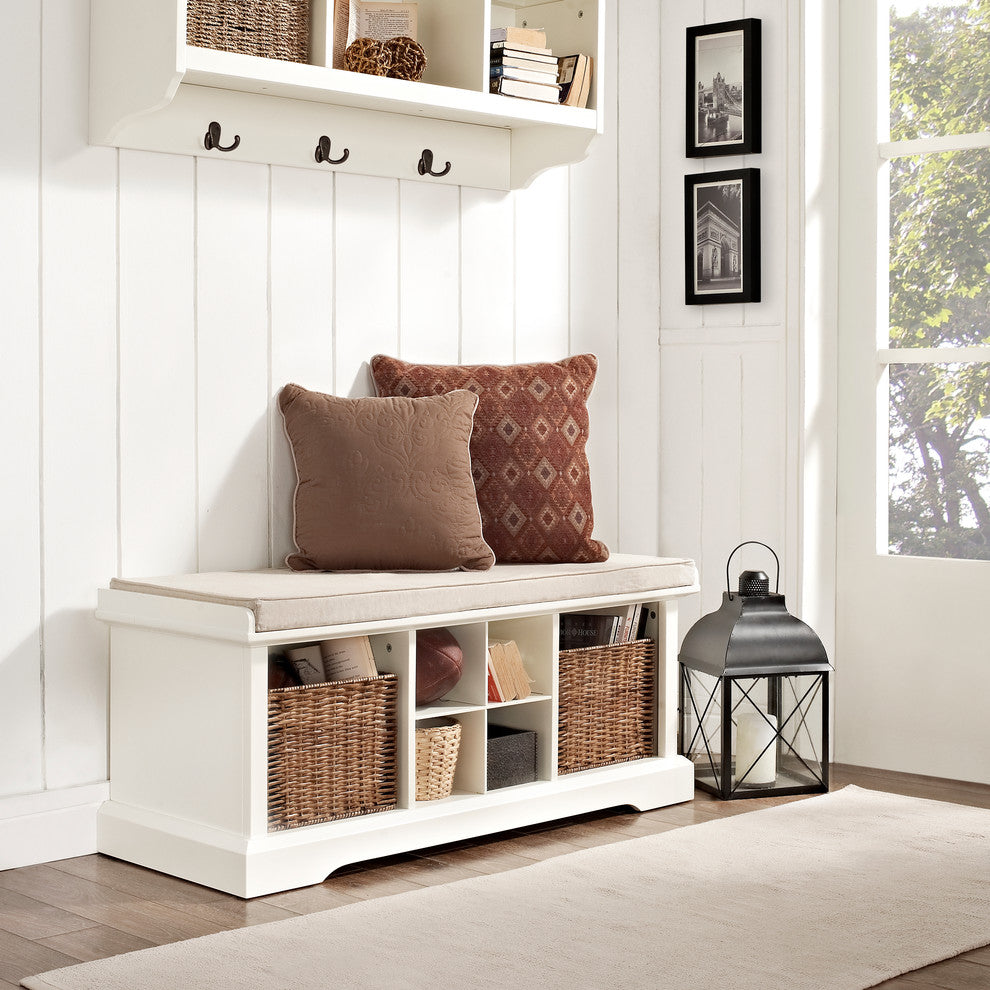 Brennan Entryway Storage Bench, White