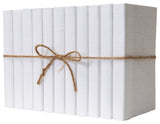 Decorative Books - Snowfall Linen Wrapped Book Bundle - 1 foot of White Books