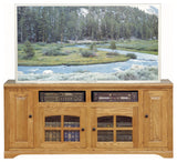 Eagle Furniture 66" Oak Ridge Tall Entertainment Console, Medium Oak