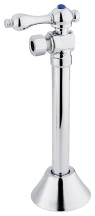 1/2" Sweat 3/8" OD Comp Angle Shut Off Valve w/5 Extension, Polished Chrome