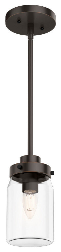 Hunter Devon Park Collection 1-Light Jar Pendant, Onyx Bengal
