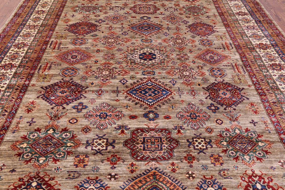 Super Kazak Hand Knotted Wool Rug 9' 2" X 11' 11" Q9776