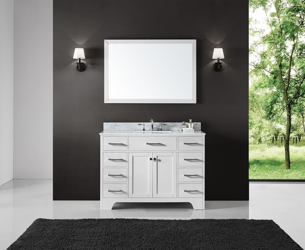 48" Single Sink Bathroom Vanity With Carrara Marble Top