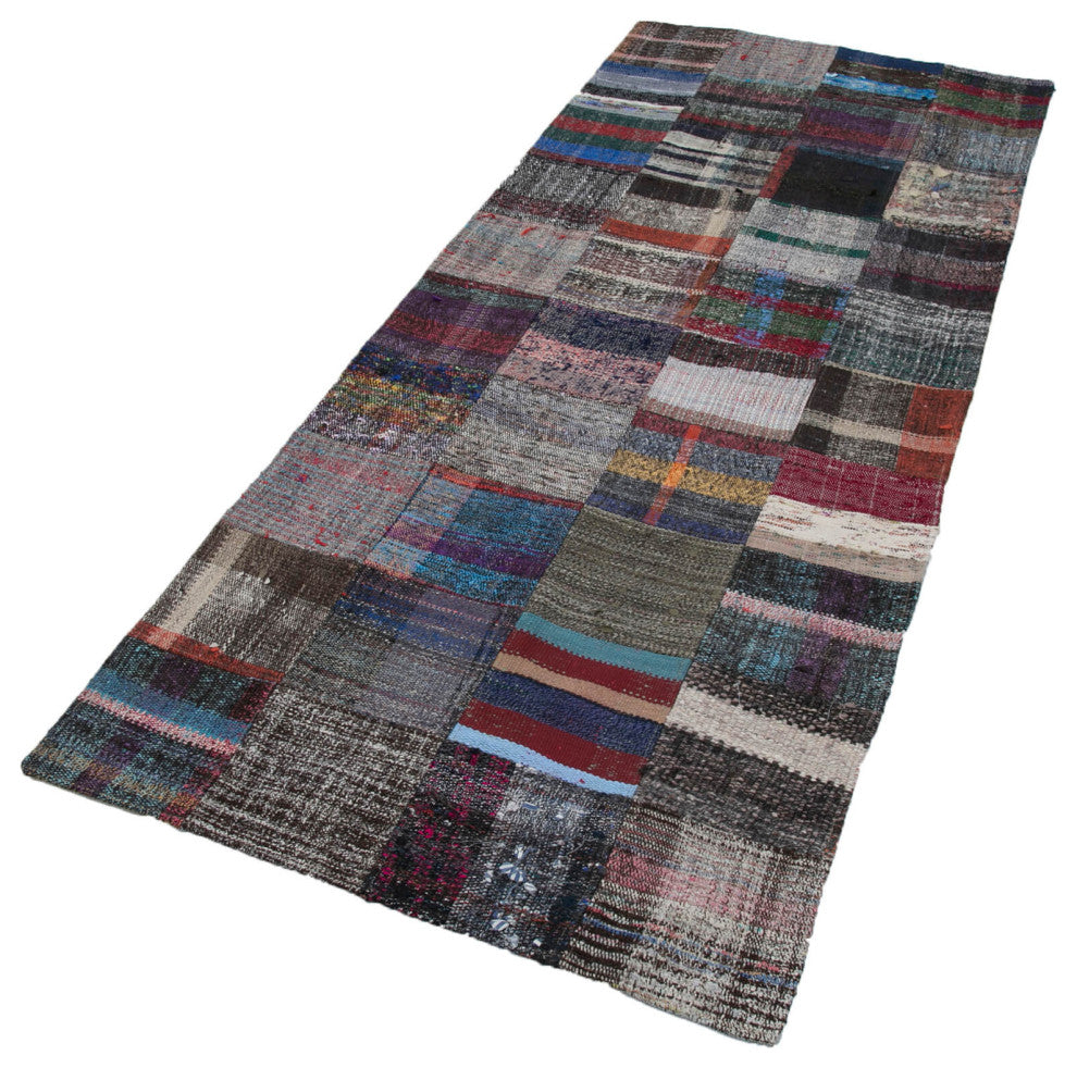Rug N Carpet - Handmade Oriental 3' 3'' x 8' 2'' Tribal Patchwork Kilim Rug