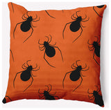 18" x 18" Crawling Spiders Indoor/Outdoor Polyester Throw Pillow, Dusty Orange