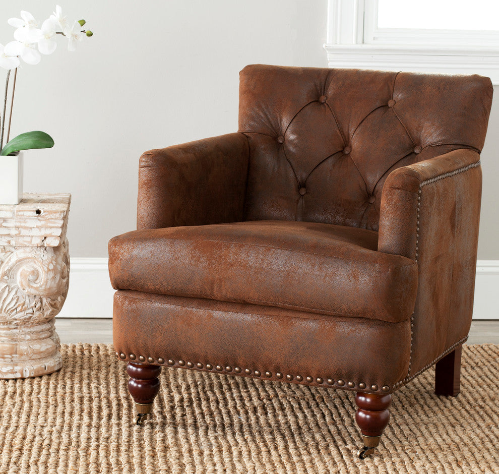 Safavieh Colin Tufted Club Chair, Brown Polyester