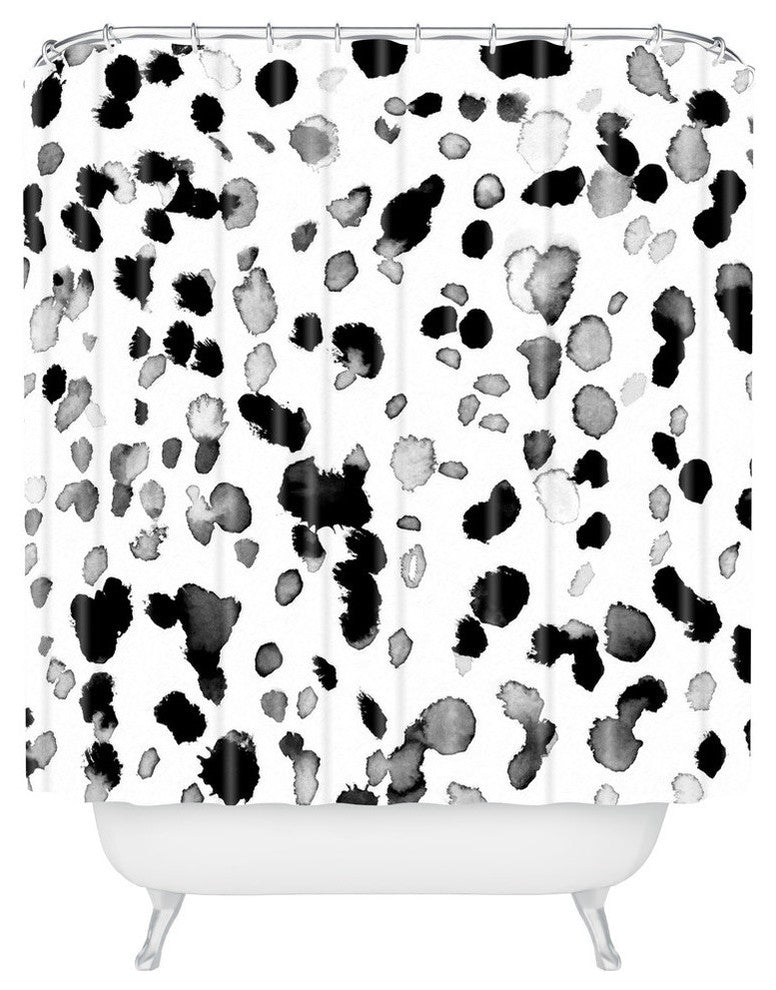 Amy Sia Animal Spot Gray Shower Curtain, 72"x69"