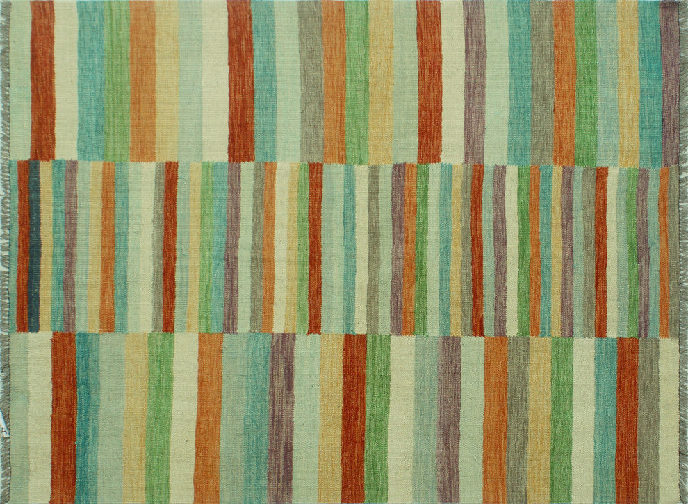 Winchester Kilim Chauncel Rust/Green Rug, 5'0x6'4