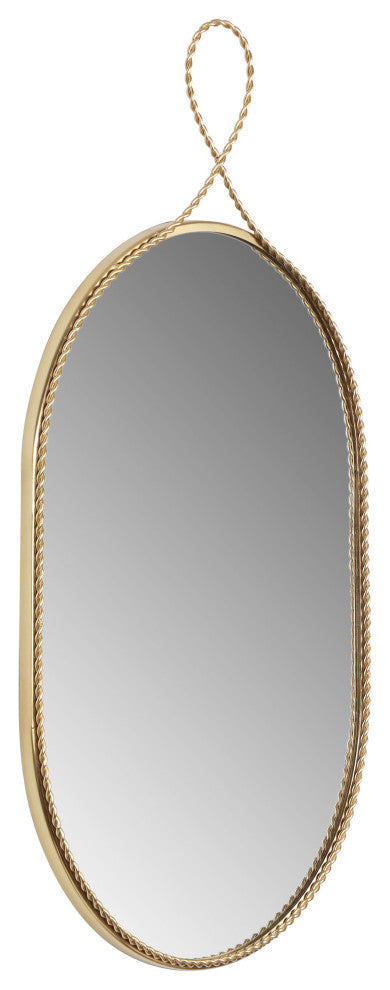 Ravina Braided Brass Wall Mirror, Oval