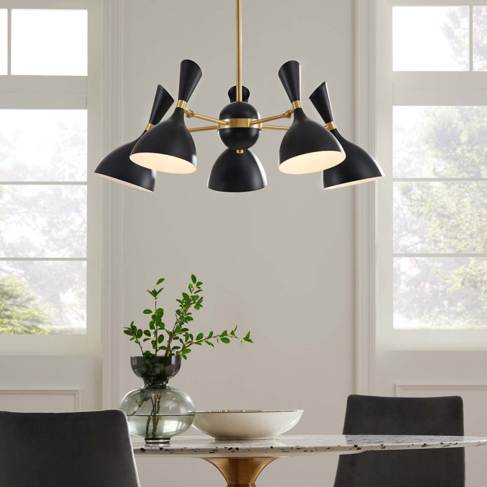 Declare 5-Light 6" Arm Pendant Black