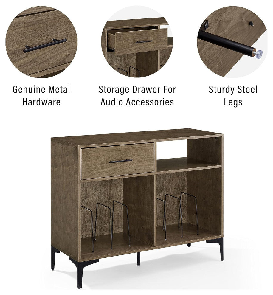 Sydney Record Storage Media Console Walnut