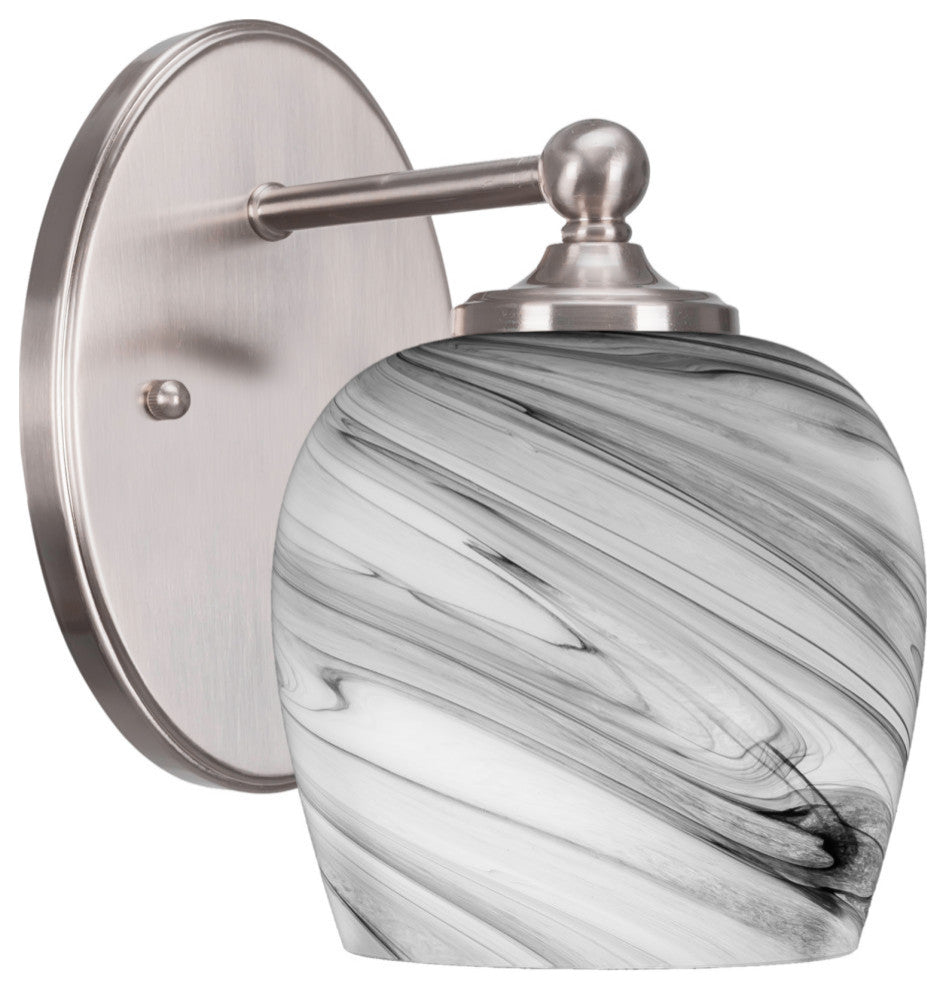 Capri 1-Light Wall Sconce, Brushed Nickel/Onyx Swirl