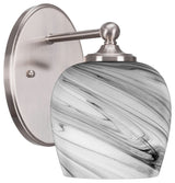 Capri 1-Light Wall Sconce, Brushed Nickel/Onyx Swirl