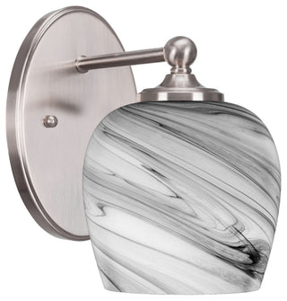 Capri 1-Light Wall Sconce, Brushed Nickel/Onyx Swirl
