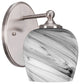 Capri 1-Light Wall Sconce, Brushed Nickel/Onyx Swirl
