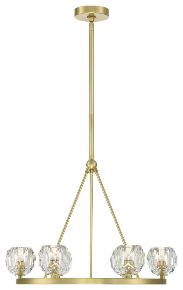 Aragon LED Chandelier, Soft Brass