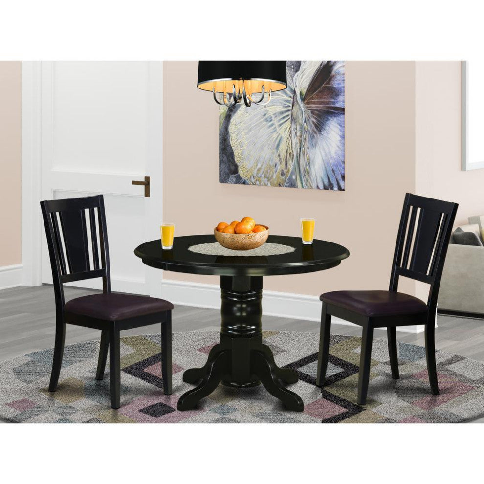 3 Pc Dinette Set -Dining Table And 2 Kitchen Chairs