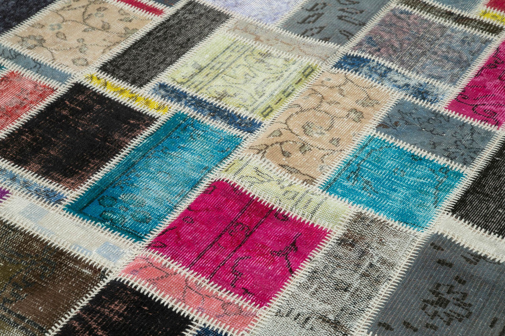 Rug N Carpet - Hand-Knotted Turkish 5' 9" x 8' 0" Vintage Patchwork Area Rug