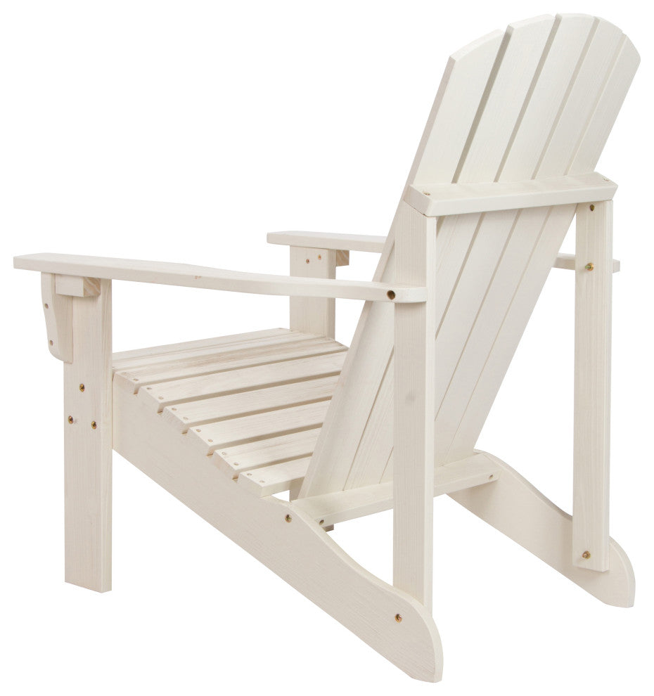 Shine Company 4626Ew Mid-Century Modern Adirondack Chair, Eggshell White