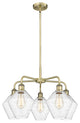 Cindyrella 5-Light 26" Stem Chandelier, Antique Brass, Seedy Shade