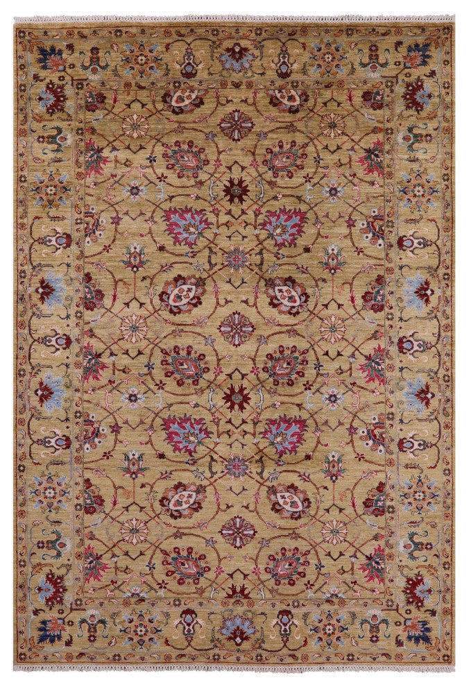 6' 11" X 10' 2" Persian Tabriz Hand-Knotted Wool Rug Q11307
