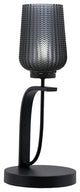 Cavella 1 Light Accent Lamp, Matte Black Finish, 5" Smoke Textured Glass