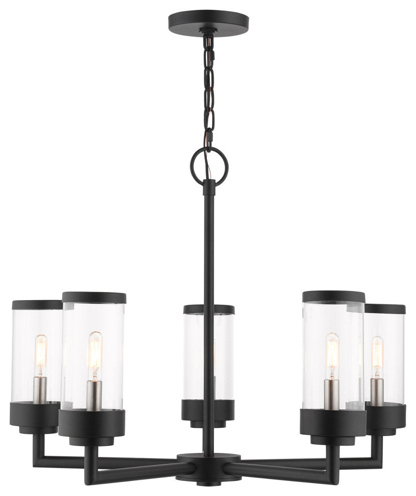 Textured Black Nautical, Moder, Industrial, Urban Outdoor Chandelier