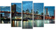 "Brooklyn Bridge and Skyscrapers" Canvas Print60"x32", 5-Panels