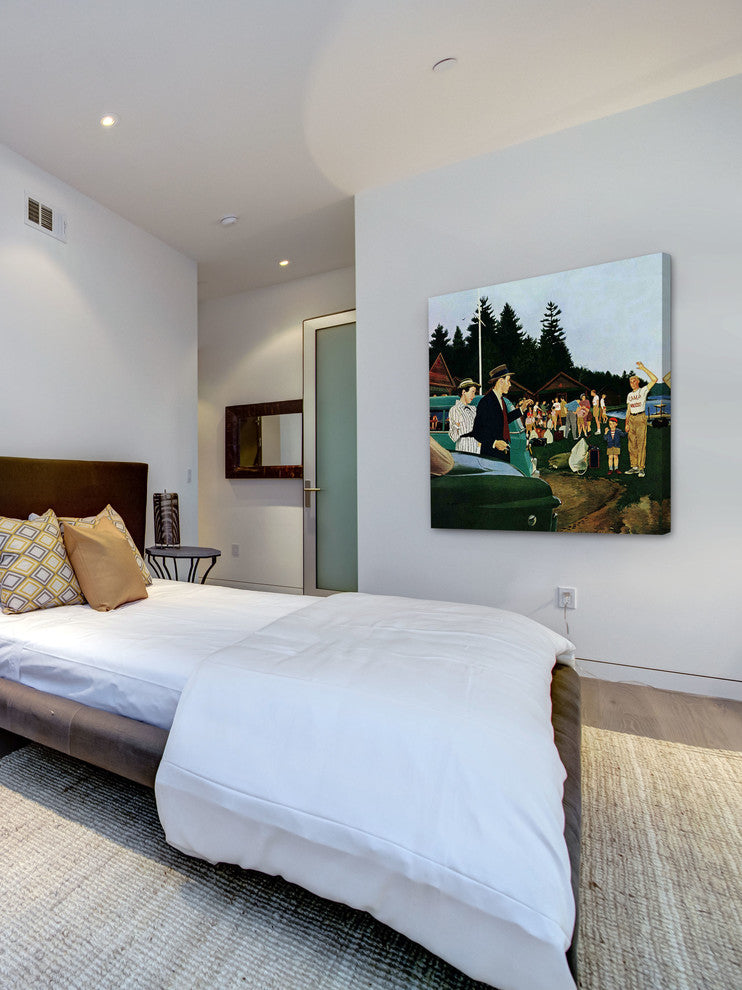 "First Day at Camp" Painting Print on Canvas by George Hughes