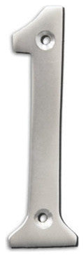4" Brass Numeral, 1, Satin Chrome