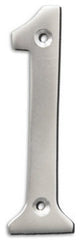 4" Brass Numeral, 1, Satin Chrome