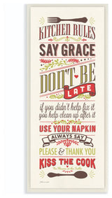 Kitchen Rules Inspirational Word Dining Room Red, 7"x17"