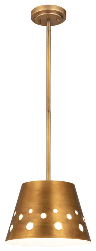 Zlite 6014-12RB 1-Light Chandelier, Rubbed Brass