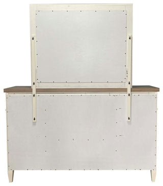 Queen Platform Bed With Dresser and Mirror, Queen