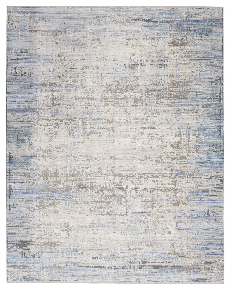 Nourison Abstract Hues 7'10" x 10' Blue Grey Modern Indoor Area Rug