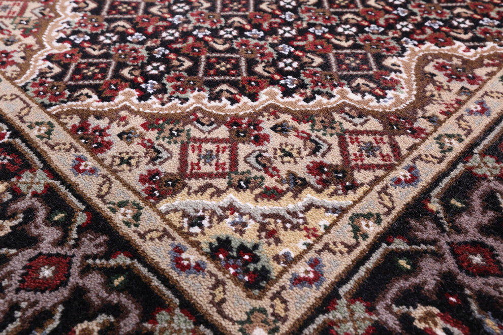 2' 6" X 19' 11" Persian Tabriz Wool and Silk Hand Knotted Runner Rug Q5978