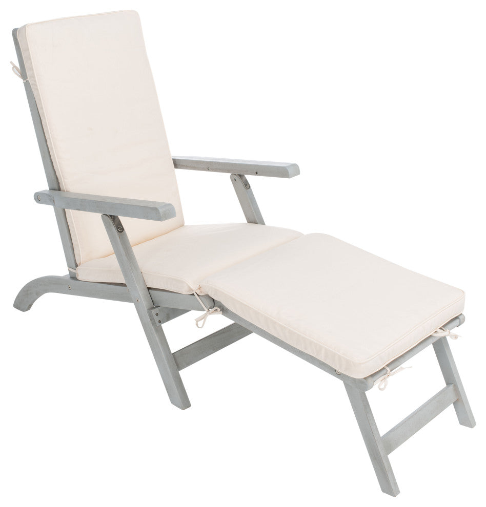 Safavieh Palmdale Outdoor Lounge Chair, Grey/Beige