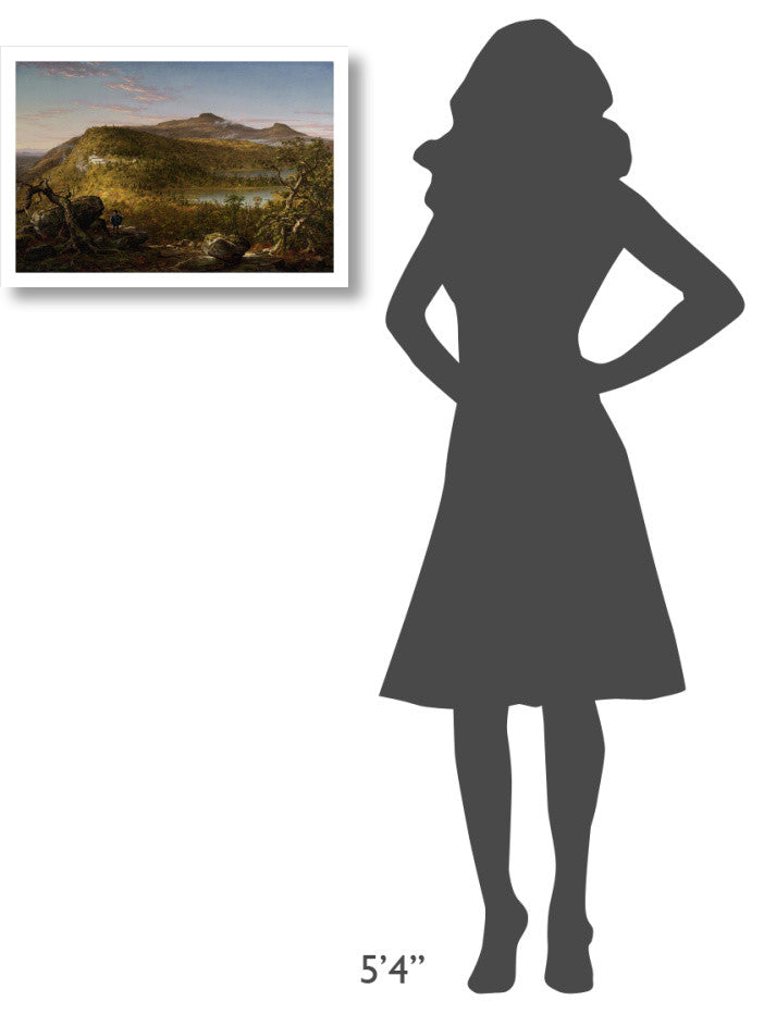 "2 Lakes, Mountain House, Catskill Mountains, Morning, 1844" Paper Art, 24"x17"