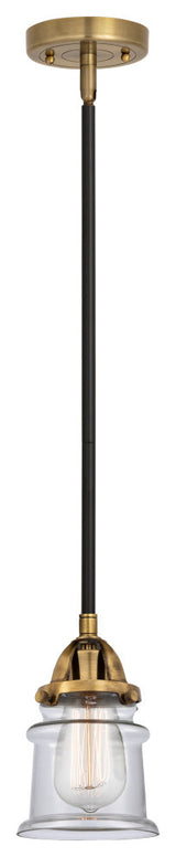 Small Canton Mini Pendant, Black Antique Brass, Clear, Clear