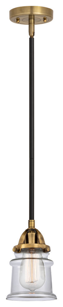 Small Canton Mini Pendant, Black Antique Brass, Clear, Clear