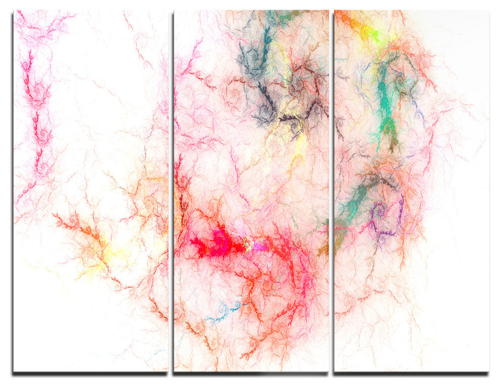 "Sparkling Red Stormy Sky" Digital Metal Wall Art, 3 Panels, 36"x28"