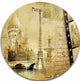 Paris Memories, Vintage Contemporary Large Disc Metal Wall Art, 36"