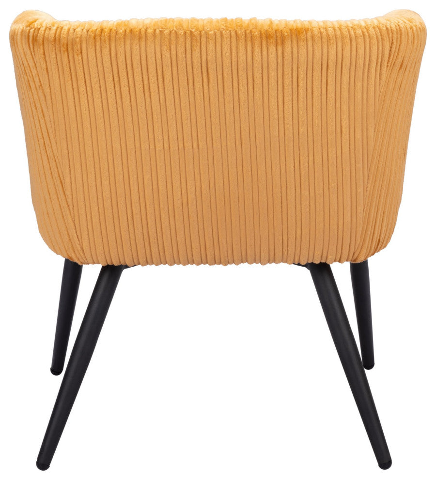 Accent Chair, Steel Metal, Fabric, Yellow, Black, Lounge Cafe Lobby Hospitality