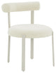 Margaret Cream Textured Chenille Bolster Back Dining Chair