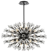 Victor 36" Crystal Starburst Oval Pendant, Black