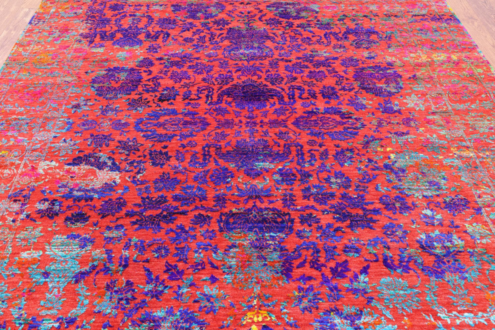 8' 1" X 10' 0" Persian Hand Knotted Wool and Silk Rug Q11851