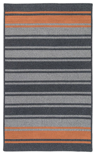 Frazada Stripe FZ29 Charcoal /Orange Stripes Area Rug, Rectangular 12'x15'