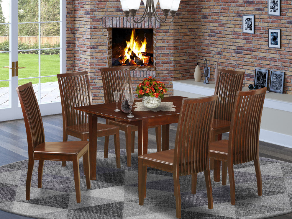 7 Piece Dinette Set For Small Spaces-Dining Tables And 6 Chairs For Dining Room