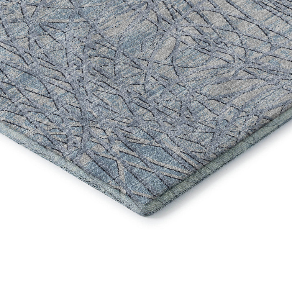 Premium Machine Washable Mayfield AMF35 Blue 5' x 7'6" Rug